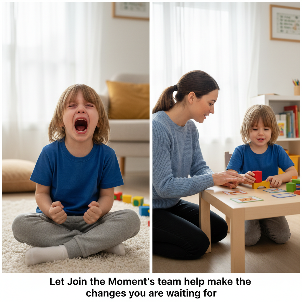 Before and after ABA therapy sessions showing child's progress